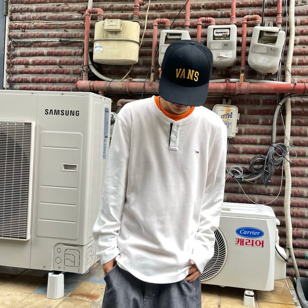 타미 진스 헨리넥 와플 롱슬리브