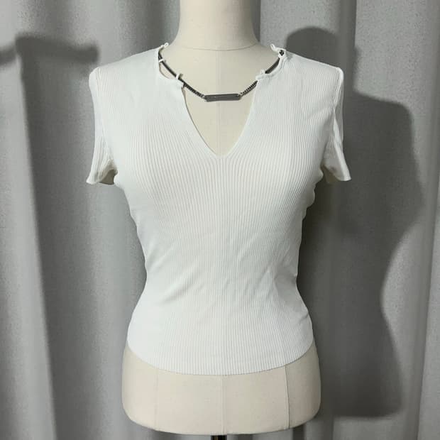 알렉산더왕 브이넥 체인 반팔 니트 -미착용새상품,택포함-