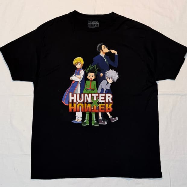 헌터 X 헌터 빈티지 애니매이션 티셔츠 블랙