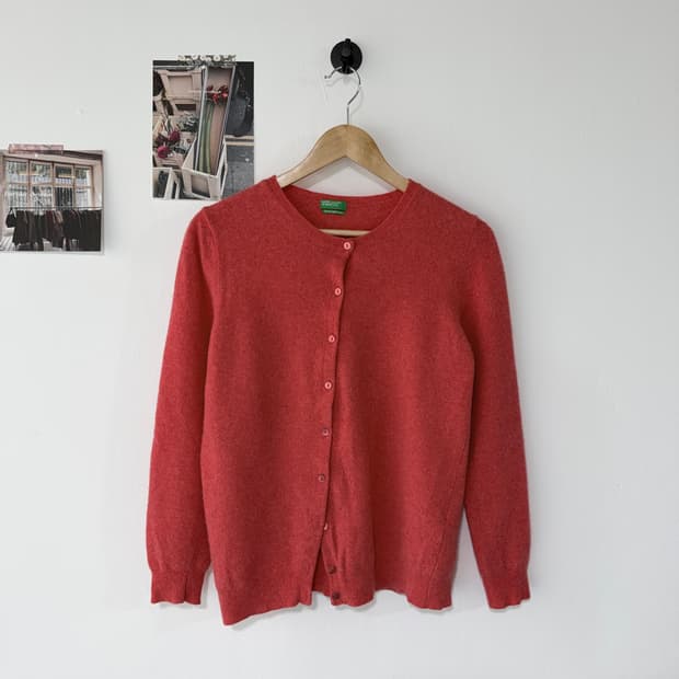 [XL] 베네통 라운드넥 울 가디건