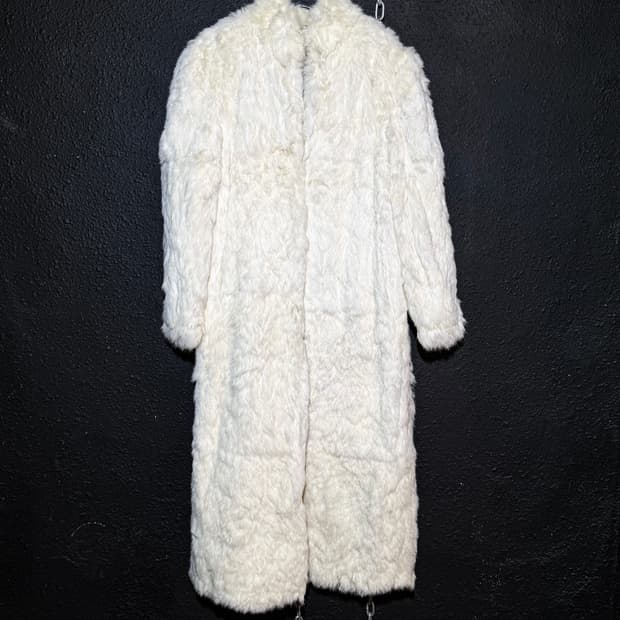 White Real Fur Long Coat