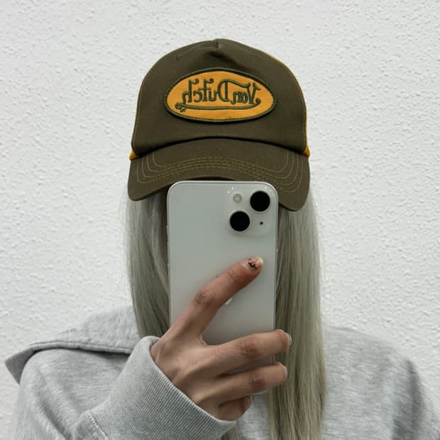 본더치 y2k 카키배색 메쉬캡