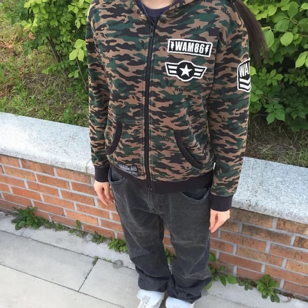 WAMWAM Boys Camo Zip Hoodie