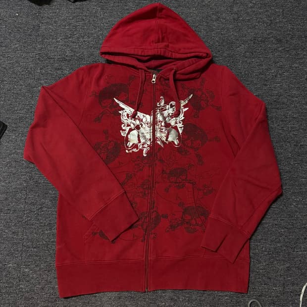 와이즈걸 빈티지 펑크 레드 후드집업