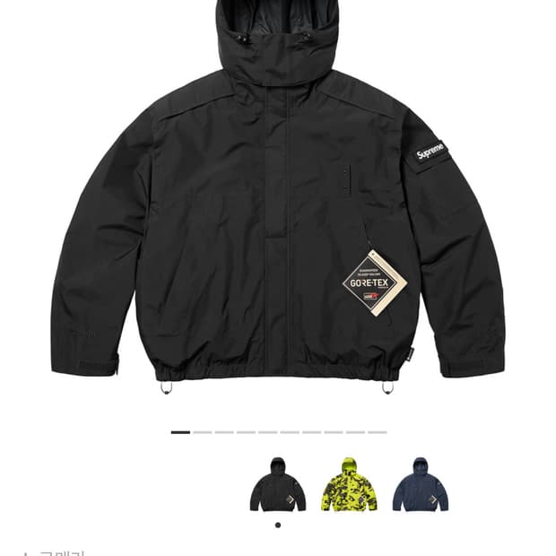 L 슈프림 투인원 고어텍스 쉘 + 퀼티드 라이너 베스트 블랙 - 25SS