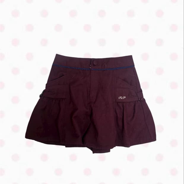 빈티지 pom ponette 폼포넷 체리 버건디 리본 큐롯 팬츠