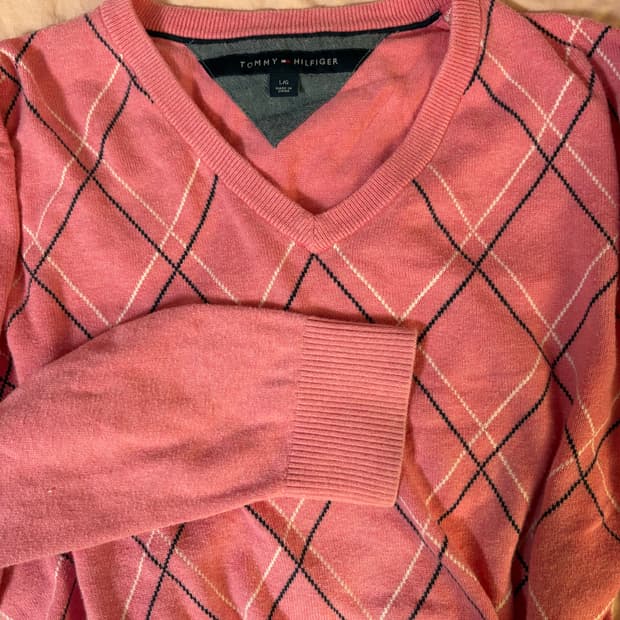 대장 타미힐피거 핑크 롱 슬리브 긴팔티