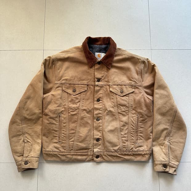 90s 칼하트 6BWJP 디트로이트 트러커 자켓 MADE IN USA 