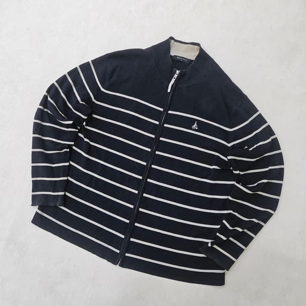 105 빈폴 스트라이프 니트집업 가디건 0407Y