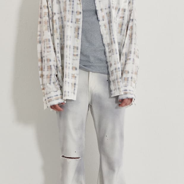 무명 더티 데님 화이트 새상품