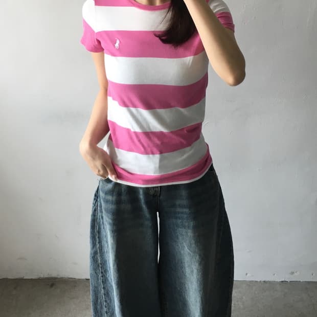 폴로 랄프로렌 스트라이프 반팔티
