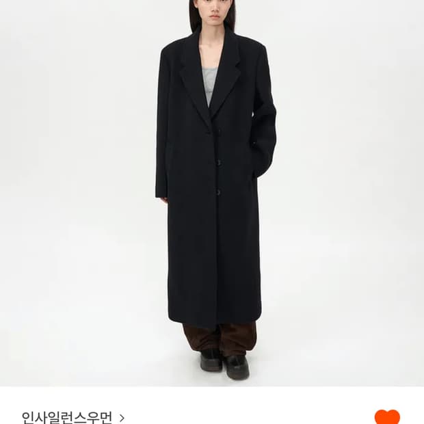 인사일런스우먼 클래식 맥시 코트 BLACK xs