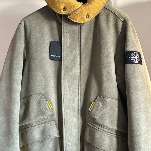 스톤아일랜드 맨메이드 스웨이드 롱패딩 L(105-110)