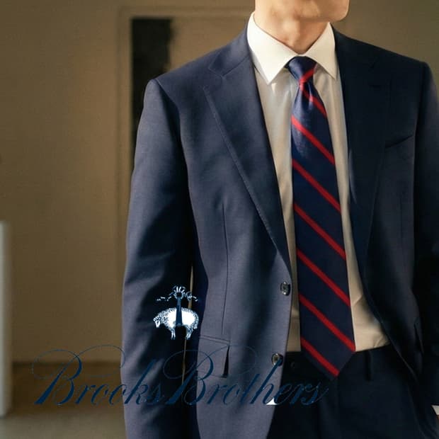 브룩스브라더스 실크 스트라이프 넥타이 8.4cm A+등급 A19554
