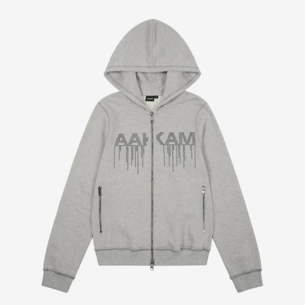 아캄 Rhinestone Zip-Up Hoodie