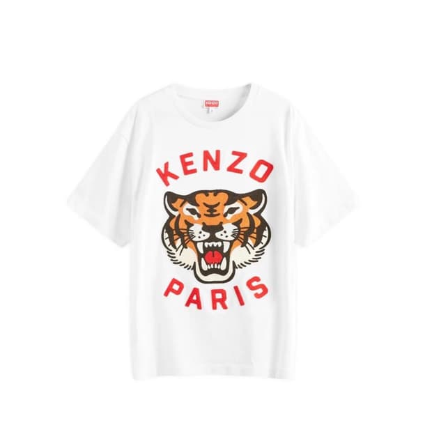 겐조 KENZO 타이거 자수 티셔츠 화이트 M / 미착용급 / 풀자수