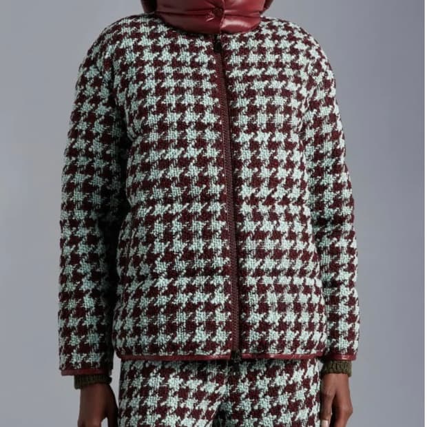 몽클레어 CHEVRIL 트위드 패딩 민트그린