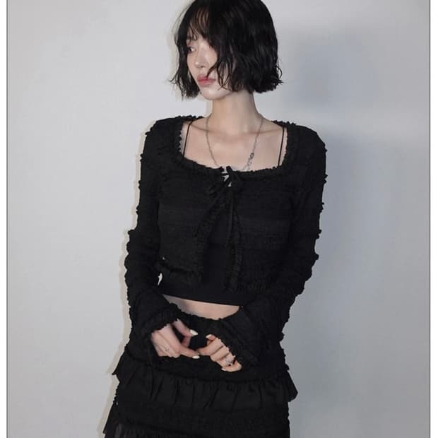 페일제이드 Frill Lace Bolero Cardi & Skirt