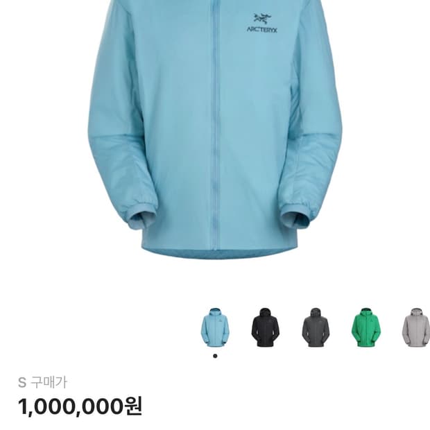 [S] 아크테릭스 아톰 LT 후디 솔레스