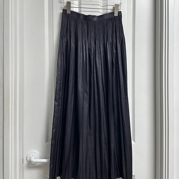 Shimmery Pleated Long Skirt