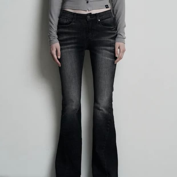 시너진 바지 캣 워싱 데님 팬츠 블랙 M 새상품