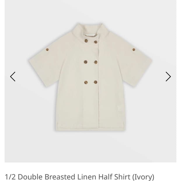 1/2 Double Breasted Linen Half Shirt 