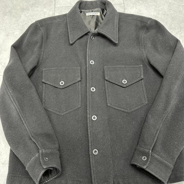 [50] 아워레가시 체스트 포켓 울 재킷 블랙