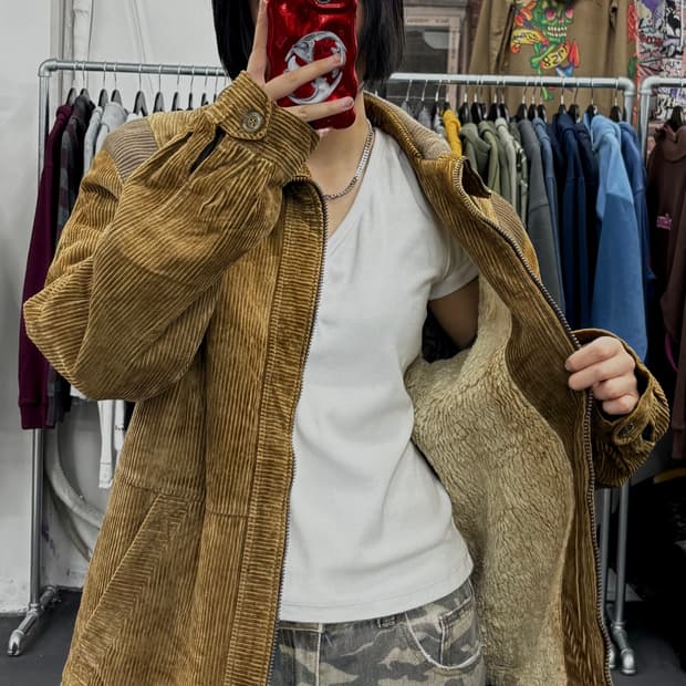 VTG 코듀로이 쉐르파 집업 자켓