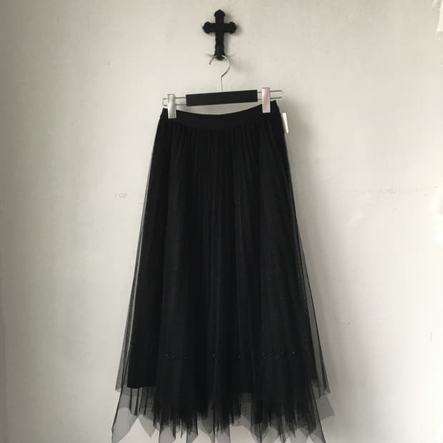 Unbalanced sha long skirt