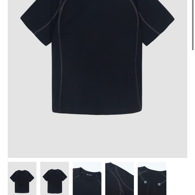 JEONGLI 컨트라스트 스티치 티 블랙 1size