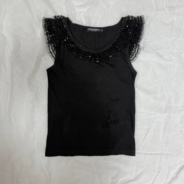 Dolce & Gabbana 스팽글 슬리브리스