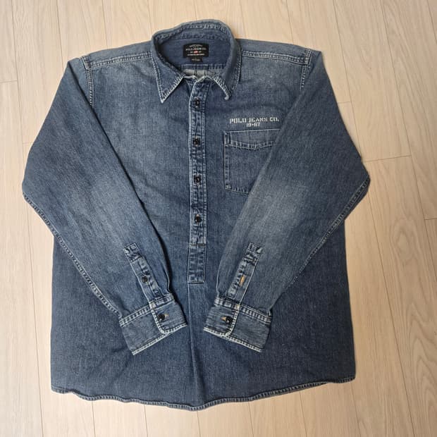 polo Jeans Company 데님 스텐실 로고 풀오버 셔츠