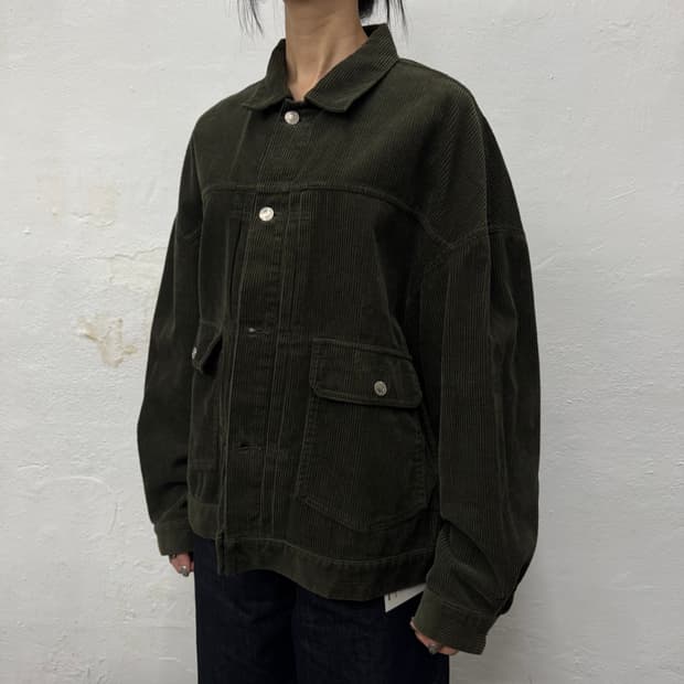 프릭스스토어(Freak's store) 올리브 코듀로이 쇼트 트러커 자켓