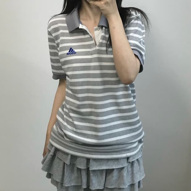 아디다스 스트라이프 PK 반팔 티셔츠