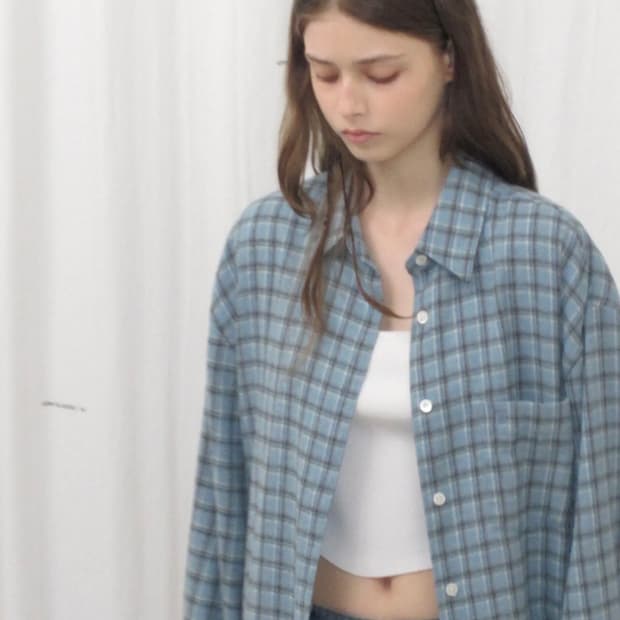 로우클래식 오버사이즈 플란넬 체크 셔츠