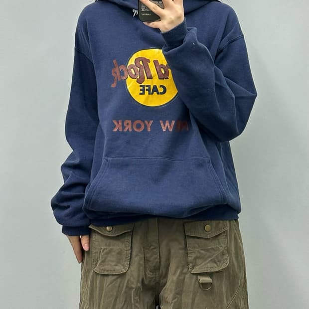 하드락카페 뉴욕 네이비 후드티