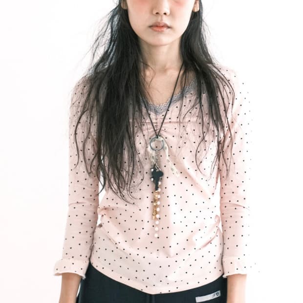 샵페어리 레이스탑 mini heart lace top
