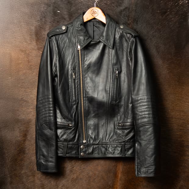 [100] 00s 장폴고티에 램스킨 더블라이더 자켓 블랙 