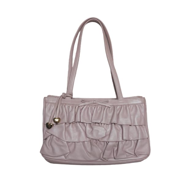 LOVCAT(러브캣) 핑크 레더 리본 숄더백