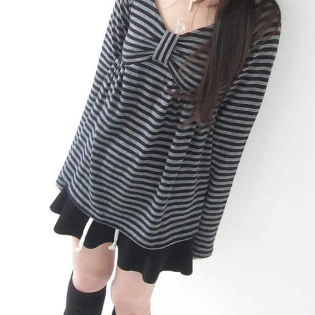 Dolly stripe tee 차콜 새상품