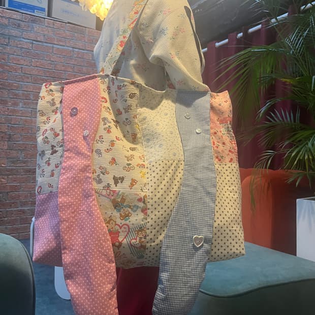 eggu crazy happy reversible tote bag