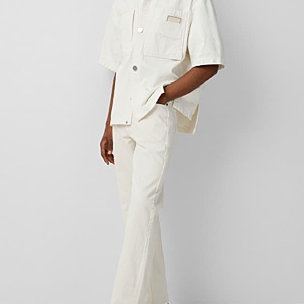 우영미 스트레이트 아이보리 진 46사이즈