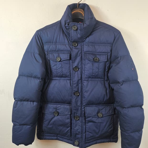 타미힐피거 네이비 모혼방 다운패딩 S 90-95