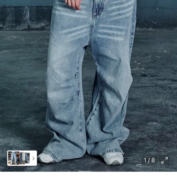 노드 와이드 배기 데님팬츠 1사이즈