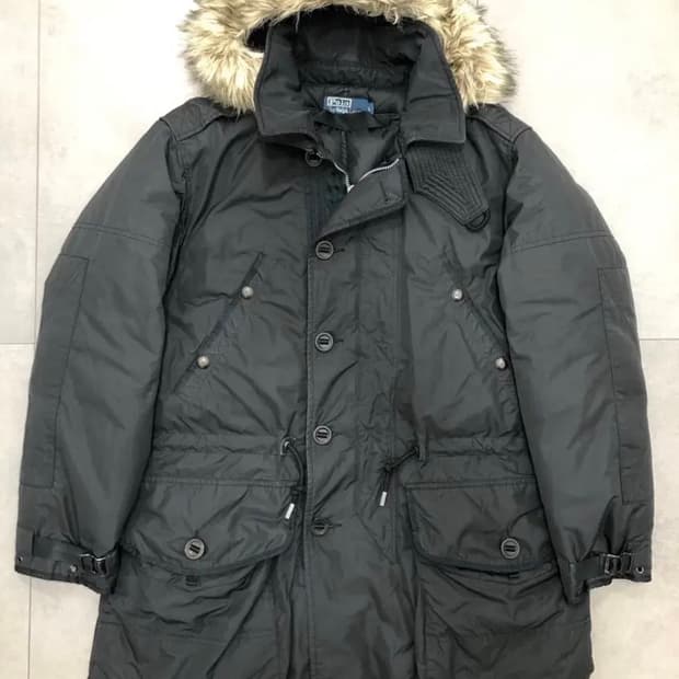 폴로 랄프로렌 N3B 덕다운 파카 L 밀리터리 피쉬테일 점퍼 블랙