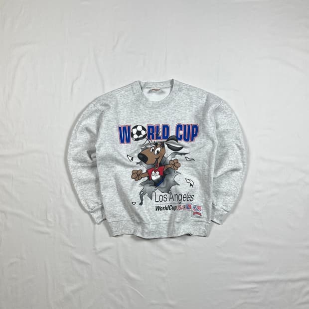 90‘s 91년도 usa 월드컵 마스코트 프린트 맨투맨
