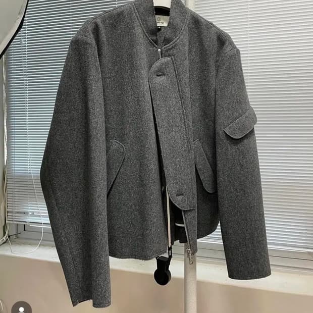 이얼즈어고 컷아웃 울 블루종 그레이 판매