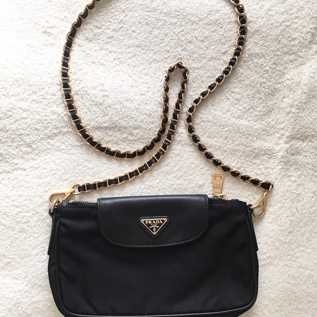 프라다 미니 크로스 체인 금장