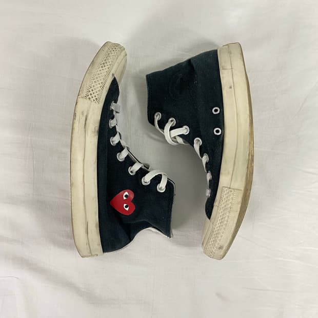 꼼데가르송 x 컨버스 척 70 하이 블랙 245