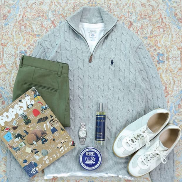 정품 폴로랄프로렌 그레이/블랙포니 반집업 니트 L